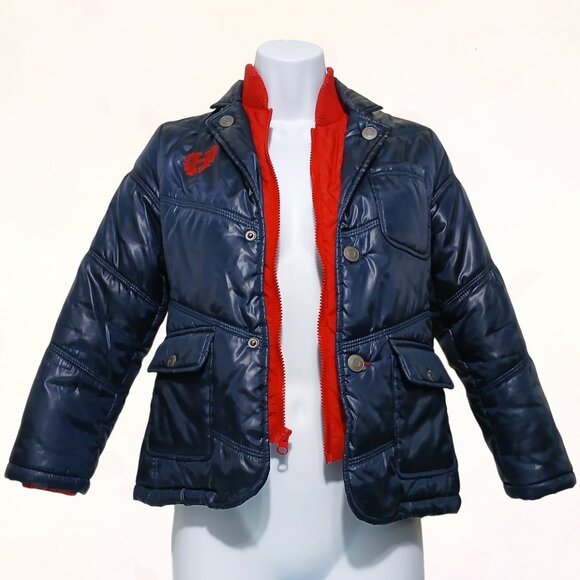 Tommy Hilfiger Big Kids NavyBlue Double Layer Puffer/Quilted Winter Jacket S8/12 - Picture 2 of 16